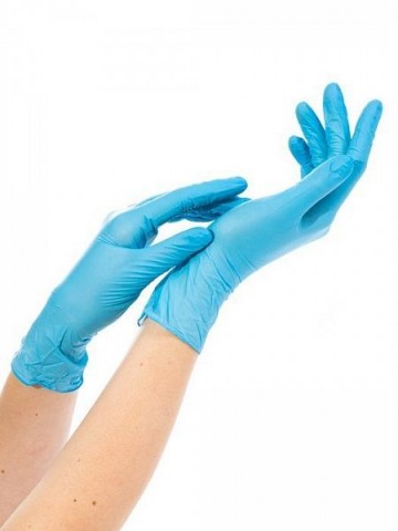 Перчатки нитриловые неопудренные NitriMax голубые M, 50 пар