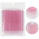 Микробраши в мягкой упаковке 100шт,розовые с блестками