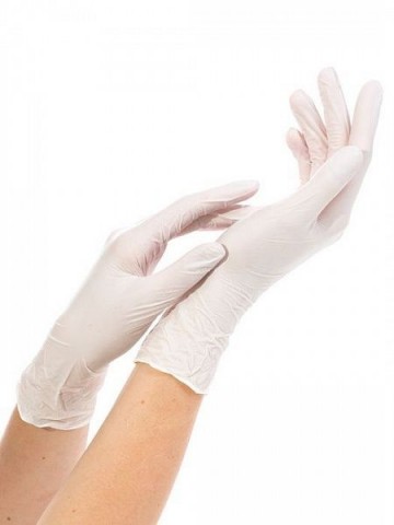 Перчатки нитриловые неопудренные NitriMax белые M, 50 пар