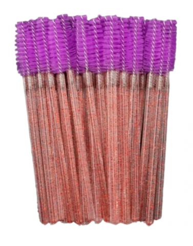 Щеточки нейлоновые с блестками (фиолетовые) , 50 шт