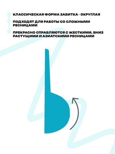FreiAVIVER Набор силиконовых валиков глянец Curl (голубой), 4 пары