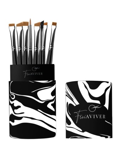 FreiAVIVER Набор кистей для бровей и ресниц в тубе (8 шт), черный