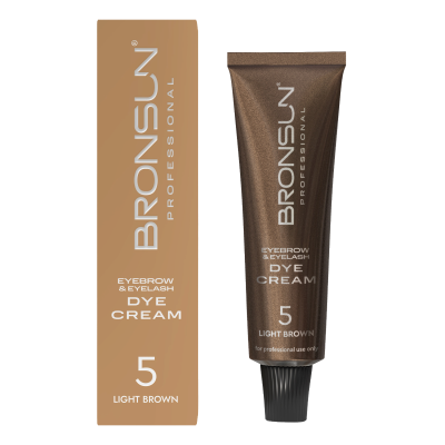 Bronsun Крем-краска для бровей и ресниц №5 - светло-коричневый, 15 мл