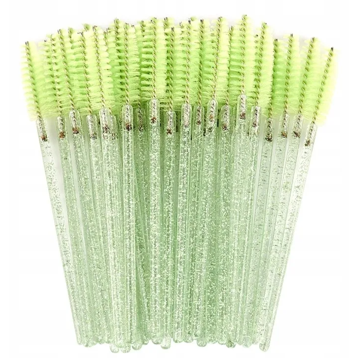 Щеточки нейлоновые с блестками (зеленые) , 50 шт