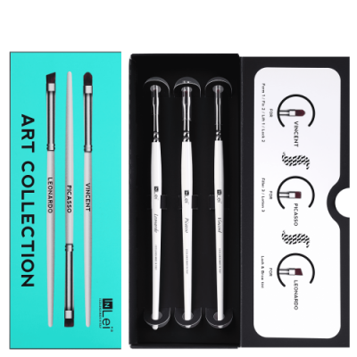 InLei Набор кистей для ресниц и бровей, 3 шт