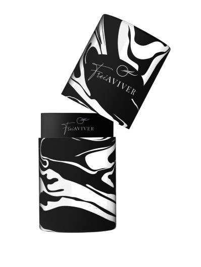 FreiAVIVER Тубус для кистей и инструментов, черный с белыми разводами