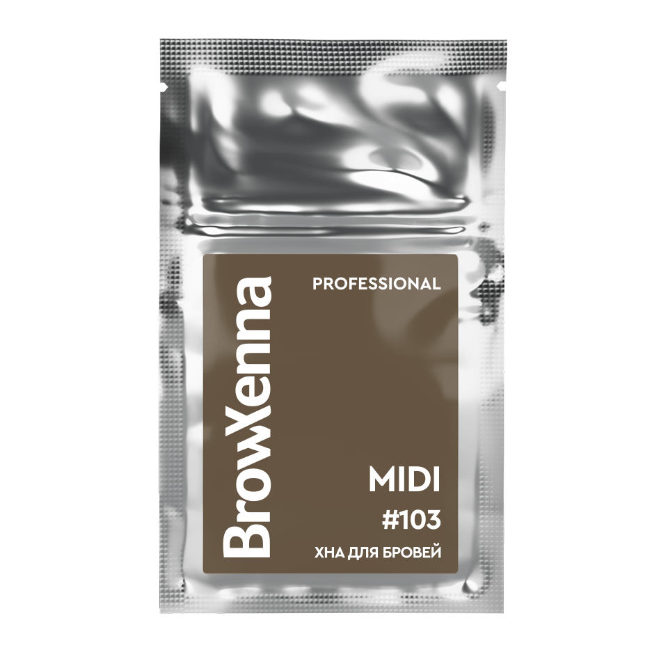 Brow Xenna Хна для бровей Шатен №103 - Насыщенный серо-коричневый, MIDI-саше