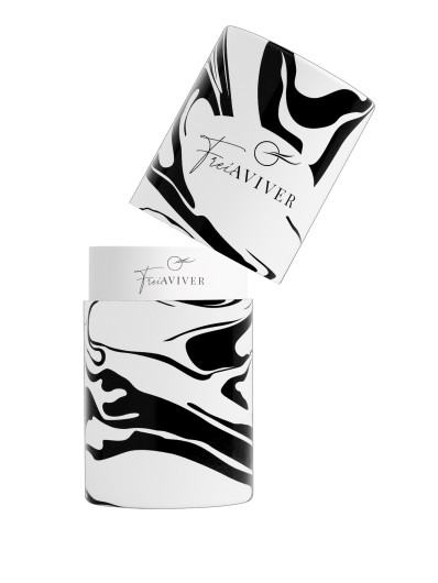 FreiAVIVER Тубус для кистей и инструментов, белый с черными разводами