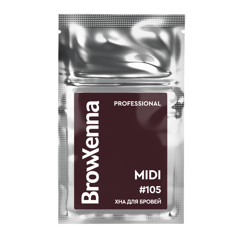 Brow Xenna Хна для бровей Шатен №105 - Морозный каштан, MIDI-саше
