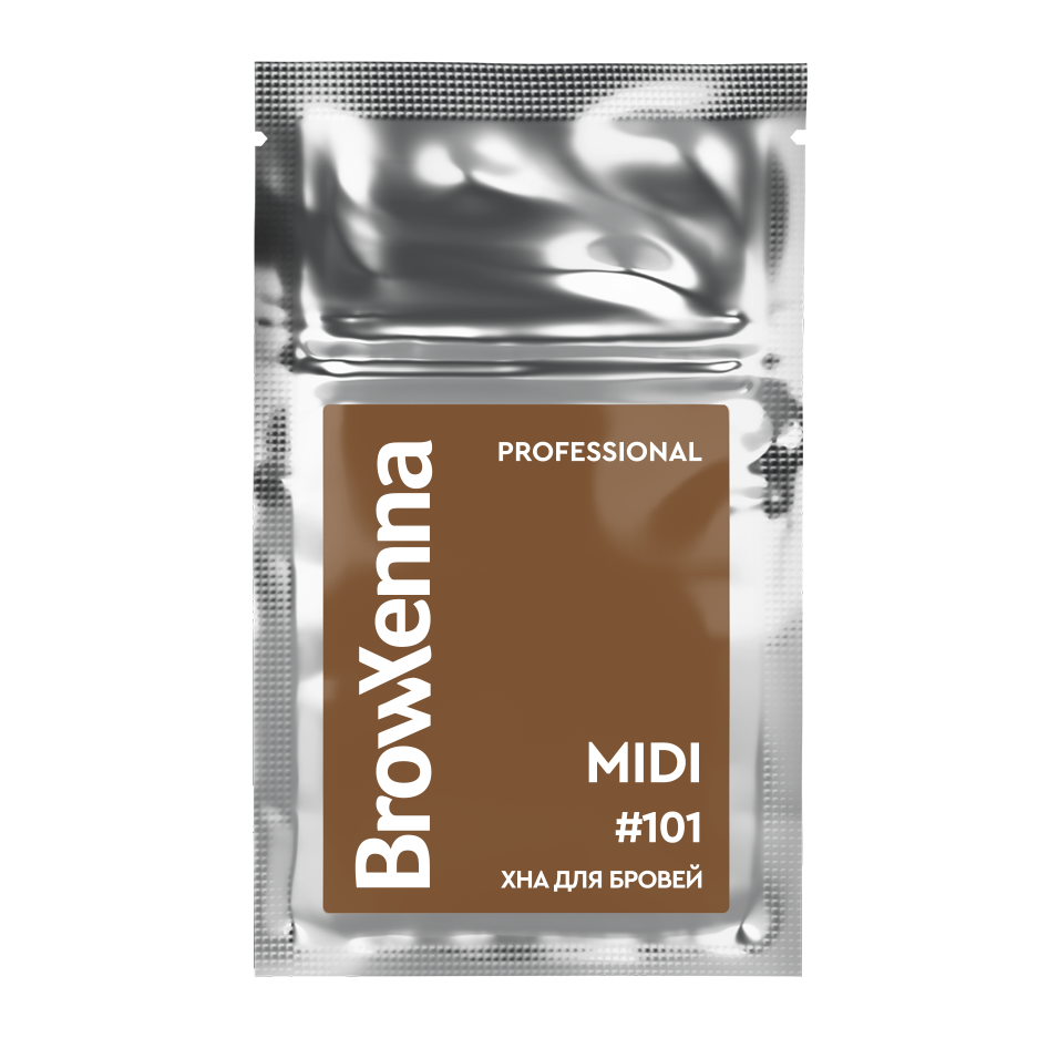 Brow Xenna Хна для бровей Шатен №101 - Нейтрально-коричневый, MIDI-саше