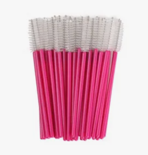 Щеточки нейлоновые (розовые с белым), 50 шт