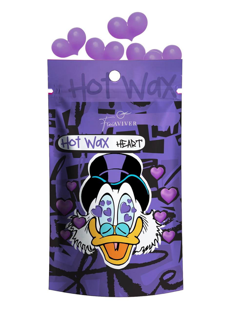 FreiAVIVER Воск для депиляции бровей и лица Hot Wax "Hearts" сиреневый, 100гр