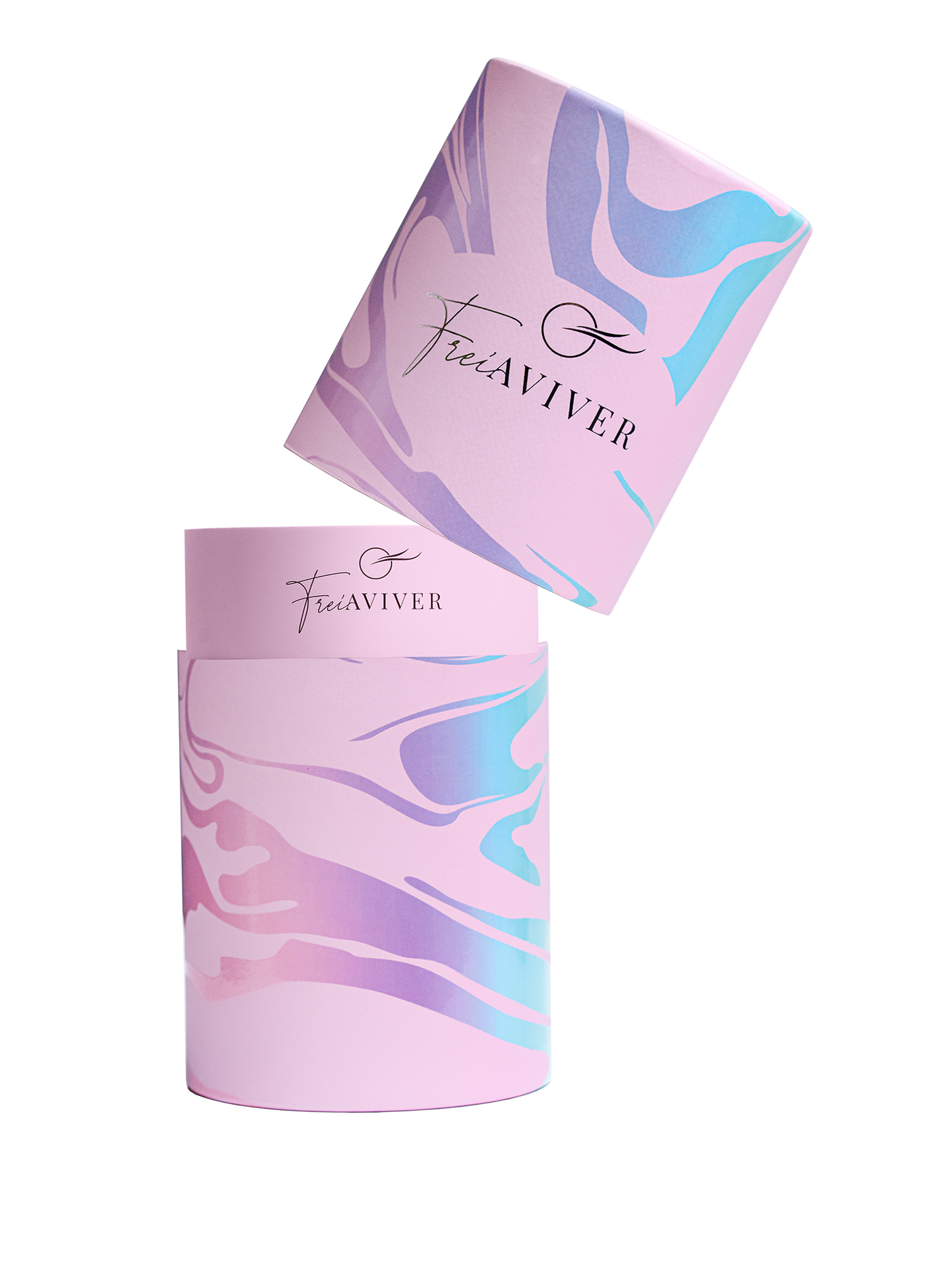 FreiAVIVER Тубус для кистей и инструментов, розовый с цветными разводами