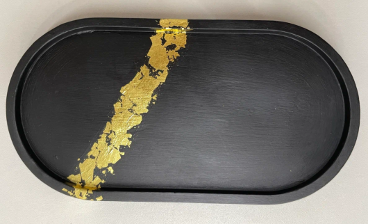 Подставка из гипса "Плоский", черный