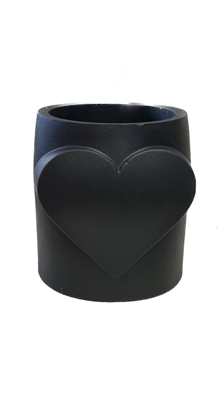 Подставка из гипса "Сердце", черный