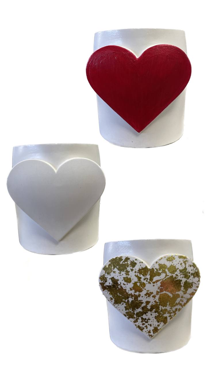 Подставка из гипса "Сердце", белый в ассортименте