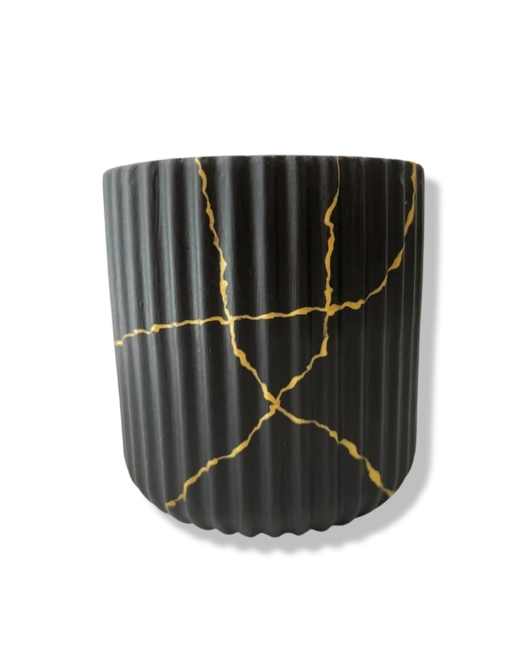 Подставка из гипса "Стакан резной", черный