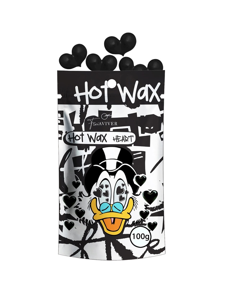 FreiAVIVER Воск для депиляции бровей и лица Hot Wax "Hearts" черный, 500гр