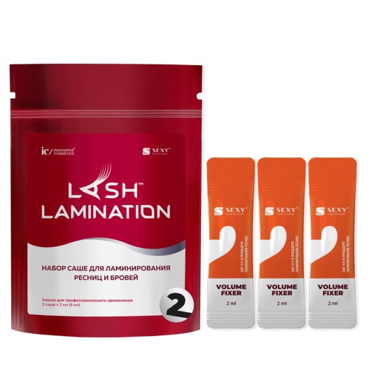 Набор саше с составом #2 VOLUME FIXER для ламинирования ресниц и бровей Sexy Lamination