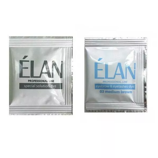ELAN Краска для бровей и ресниц в саше - Medium brown №3, 5+5 мл